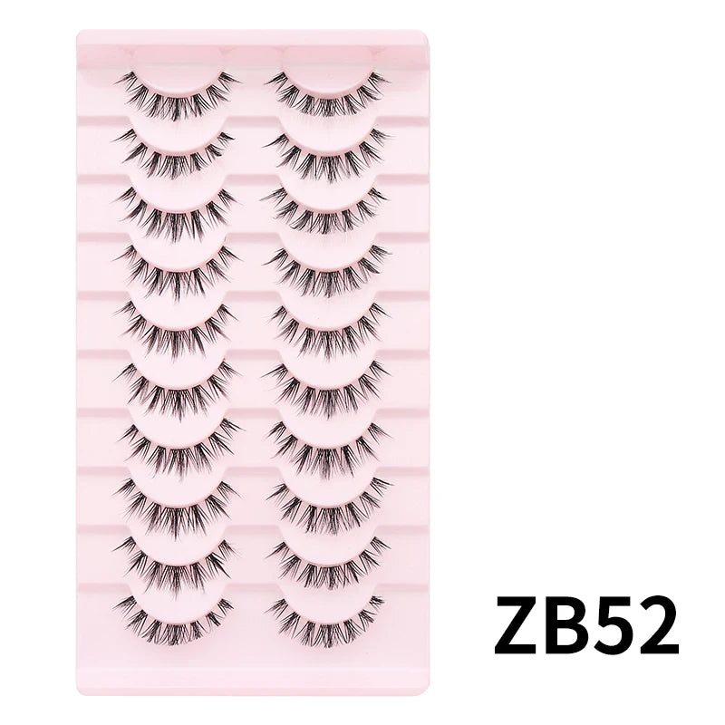 Adorable Manga Style False Eyelashes 10 Pairs Natural Full Strip Lashes For Anime Look Makeup ✨🐰🎀🌸