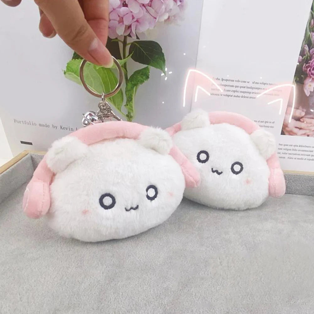 🐾 Adorable Mini Cat Plush Coin Wallet 🎀 Cute Storage for Keys & Headphones! 💖