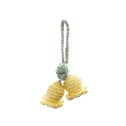 Whimsical Knitted Flower Keychain Charms Wool Leaf Pendants For Bags 🌸🧶