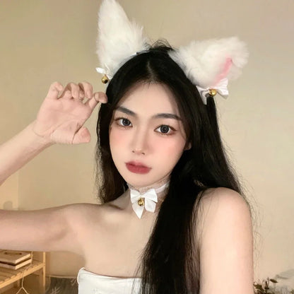 Plush Fox Ears Headband 🎀 | Kawaii Animal Cosplay Hair Accessory 🦊✨