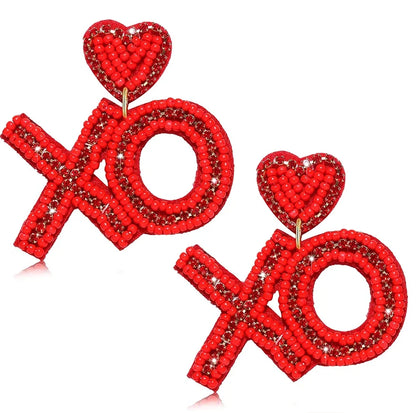 Kawaii Heart Dangle Earrings 💖✨ | Vintage Beaded Jewelry Gifts for Lovebirds 🌟💕