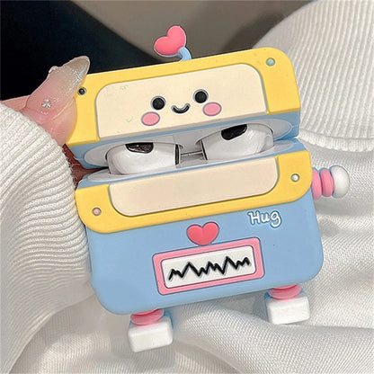 🥰 Adorable 3D Love Heart Robot Silicone Case for AirPods 💖 - Cute & Protective Cover for All Models! 🎧✨ - Pixie Quill