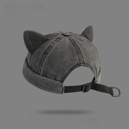 Winter Warm Cat Ear Bucket Hat For Men Windproof Cozy Melon Skin Style 🐱🧢