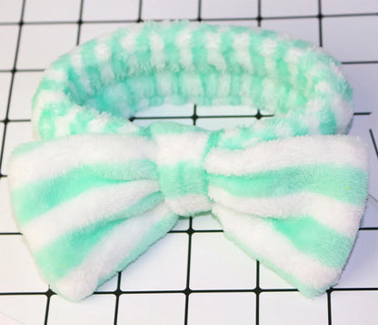 Women Wash Face Makeup Soft Coral Fleece Elastic Headband Head Wrap Cute Rabbit Bow Animal Ears Hairband Girl Hair Accessories