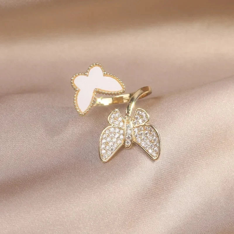 Kawaii Love Crystal Ring 💖✨ - 14K Gold Plated Heart Design for Elegant Daily Wear! 🌟💍