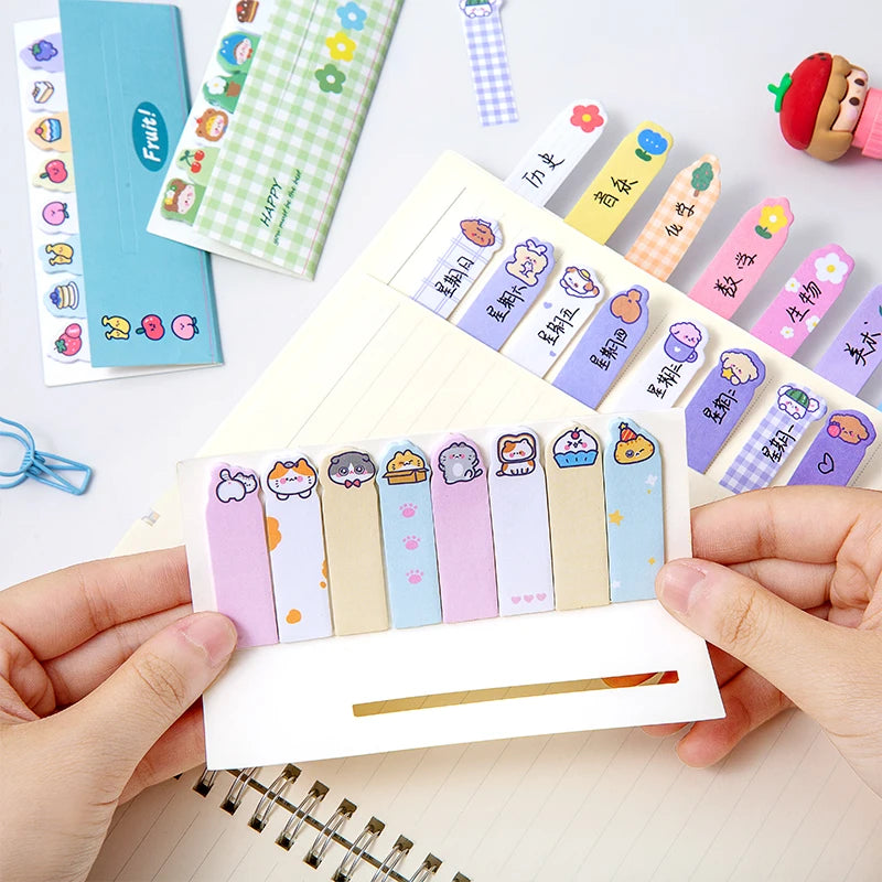 🍉🍓 120 PCS Cute & Colorful Cartoon Fruit & Flower Sticky Notes - Perfect for Fun Page Marking & Creative Organization! 🌼🍍