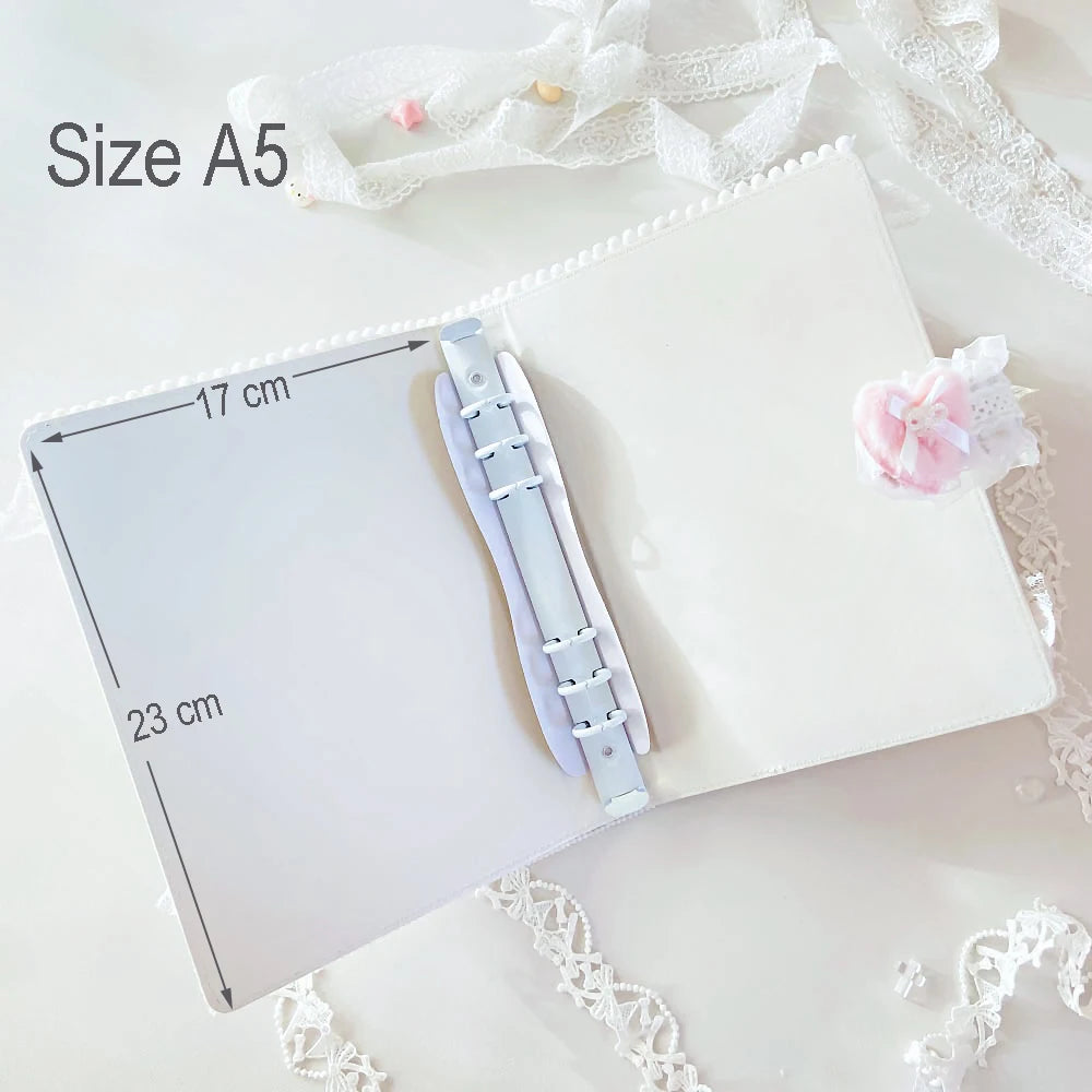 A5 Lace Ribbon Ballet Style Photo Card Binder 6 Ring Album For Kpop Cards 💖🎀📚