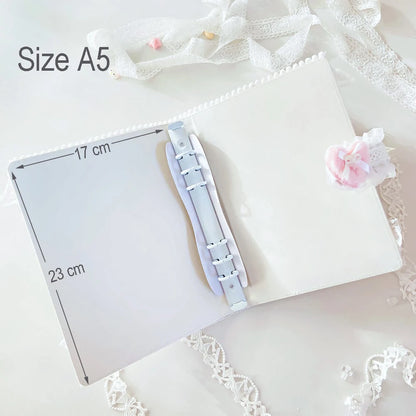 A5 Lace Ribbon Ballet Style Photo Card Binder 6 Ring Album For Kpop Cards 💖🎀📚