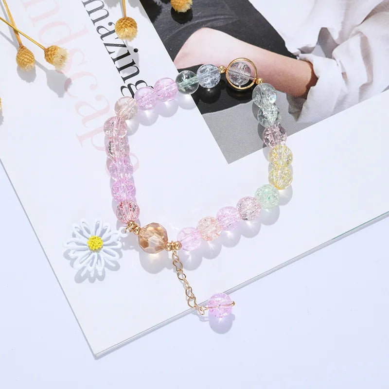 Kawaii Shell Flower Crystal Charm Bracelet 🌸✨