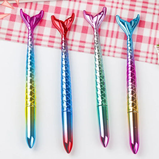 Cute Mermaid Kawaii Gel Pen 🐚✨ | Adorable 0.5mm Ballpoint Stationery for School & Office 🌈💖