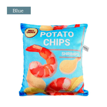 Kawaii Crunchy Dog Crisps Plush Squeaky Chew Toy 🐶✨ | Bite-Resistant Fun for Small & Medium Pets! 🍟💖