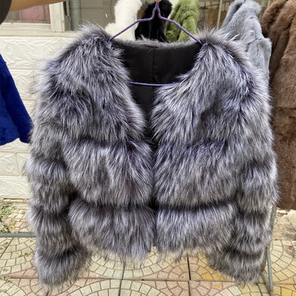 Kawaii Cozy Faux Fur Coat 🦊✨ Women's Winter Jacket in Brown 🍂 Plus Size Warmth & Style! 🎀