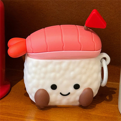 Adorable Sushi Rice Ball Silicone Earphone Case 🍣✨ for AirPods 1/2/3 & Pro 2 - Cute Kawaii Design 🎀