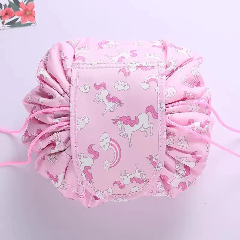 Kawaii Floral Drawstring Makeup Bag 🌸✨ | Portable Waterproof Cosmetic Pouch for Travel & Toiletries 💖👜