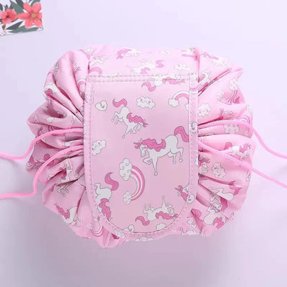 Kawaii Floral Drawstring Makeup Bag 🌸✨ | Portable Waterproof Cosmetic Pouch for Travel & Toiletries 💖👜