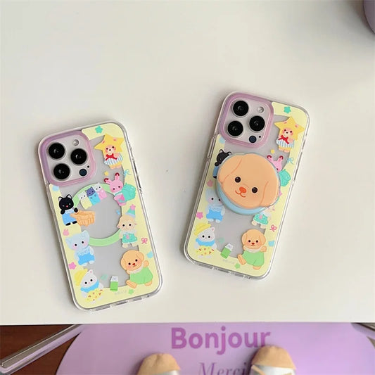 Adorable Animal Magic Magnet Phone Case 🐾✨ for iPhone 16/15/14/13/12