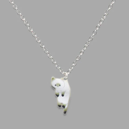 Kawaii Cartoon Cat Pendant Necklace 🐾✨ - Colorful Metal Choker for Couples & Friends | Adorable Party Jewelry! 🎉💖