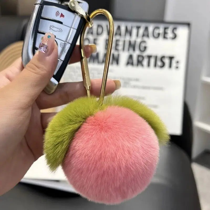 Furry Grape Keychain Plush Charm Cute Fur Accessory 🍇🧸