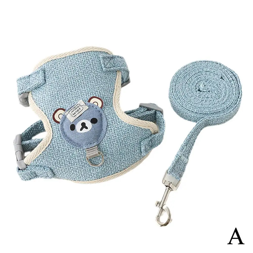 🐾 Adorable Adjustable Pet Harness & Leash Set 🌟 Cute Vest for Small Cats & Dogs 🐶💕