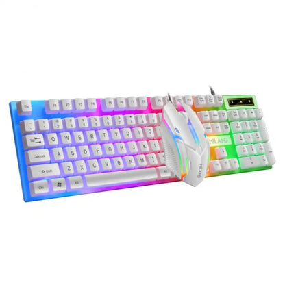 🌈 Kawaii Rainbow Backlit Keyboard & Mouse Set 🌟✨