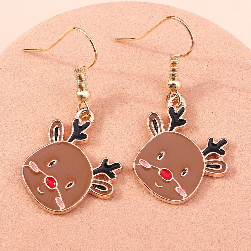 Whimsical Christmas Drop Earrings For Women Tree Deer Santa Dangle Jewelry 🎄✨