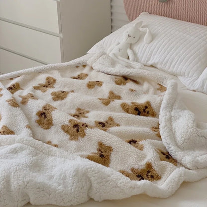 Snuggly Bear Cuddle Cloud Blanket 🐻☁️💖 for Dreamy Comfort & Warmth! ✨🛋️ - Pixie Quill