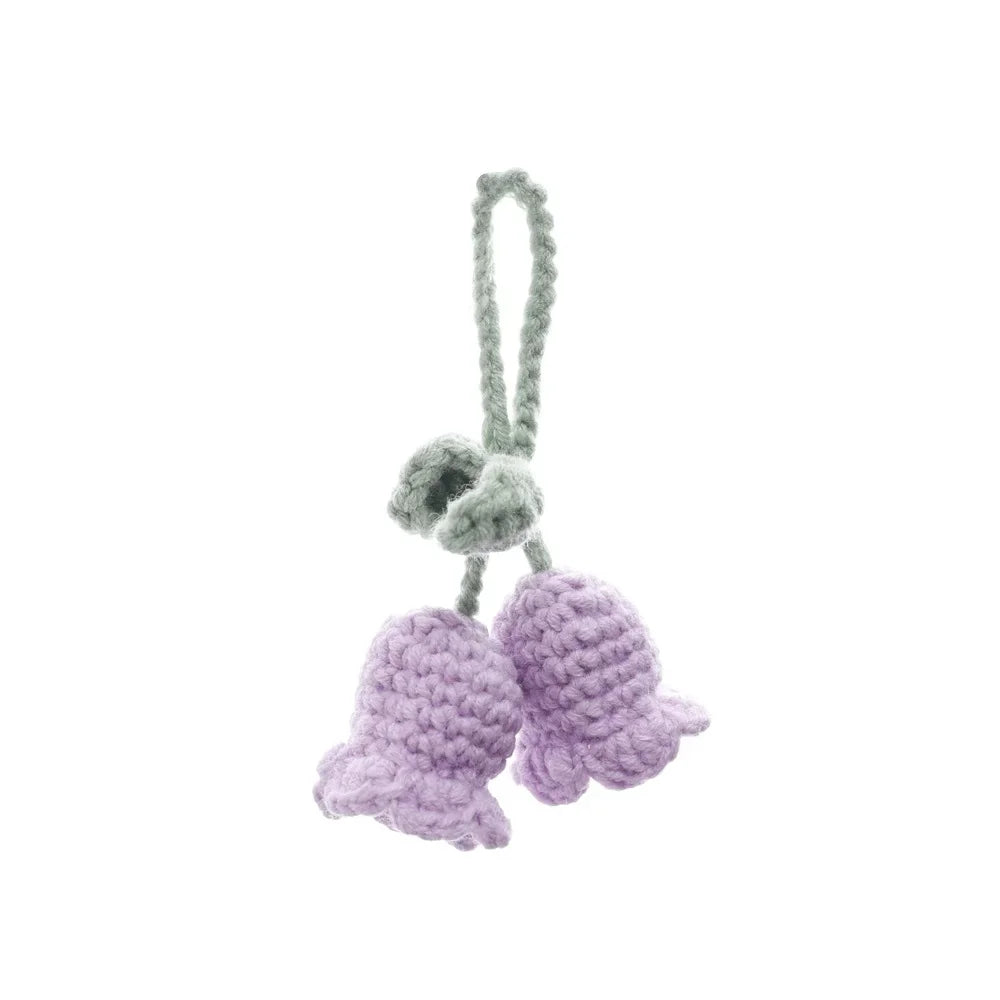 Whimsical Knitted Flower Keychain Charms Wool Leaf Pendants For Bags 🌸🧶