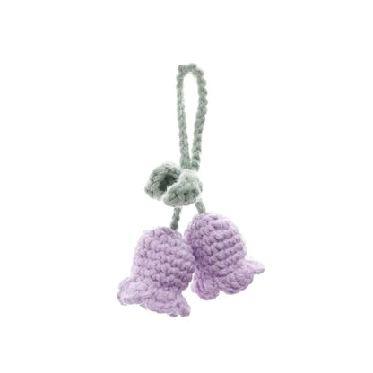 Whimsical Knitted Flower Keychain Charms Wool Leaf Pendants For Bags 🌸🧶