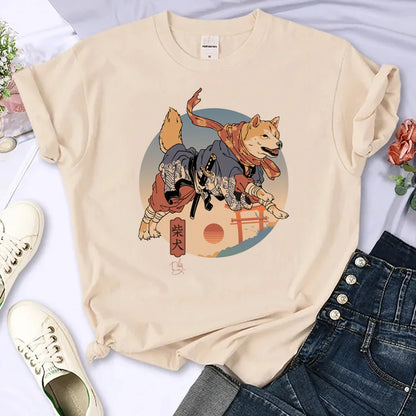 Kawaii Shiba Inu Women's Anime Tee 🐶💖 | Cute Casual Designer Top for All Seasons