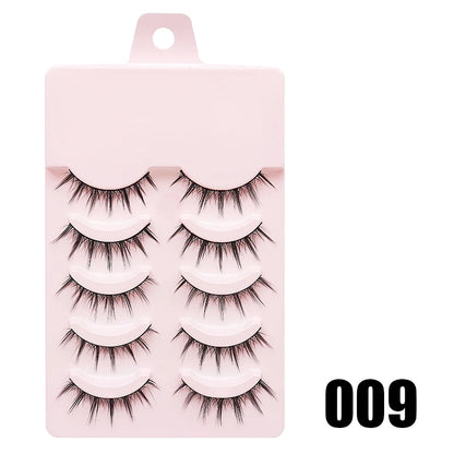 Pastel Little Devil Anime Lashes 5 Pairs Clear Band Full Strip For Natural Daily Manga Style Eyelashes 😈👁️✨
