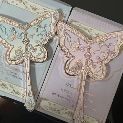 Kawaii Butterfly Makeup Mirror 🦋✨ | Flower Knows 8th Anniversary Handheld Vanity Delight 💖