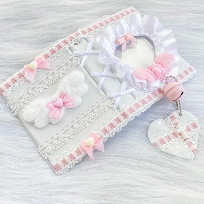 Pastel Kpop Photocard Binder With Ribbon Holder Keychain 🎀 Cute School Supplies