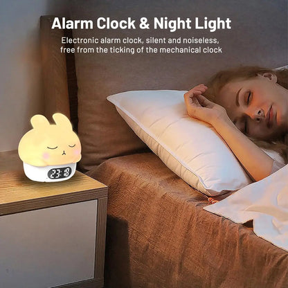 Adorable Bunny Night Light Alarm Clock 🌙🐰 | Cute LED Desk Timer for Kids' Rooms & Cozy Decor ✨