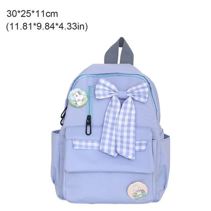 Kawaii Bow Backpack 🎀 | Cute & Spacious Nylon School Bag for Kids 🌟 | Perfect for School & Outdoor Adventures 🏞️