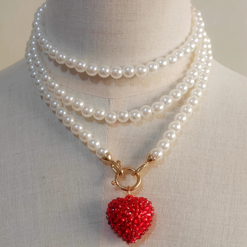 Kawaii Dreamy Pearl Charm Necklace 🌸✨ | Trendy Long Chain with Playful Pendant for Stylish Women!