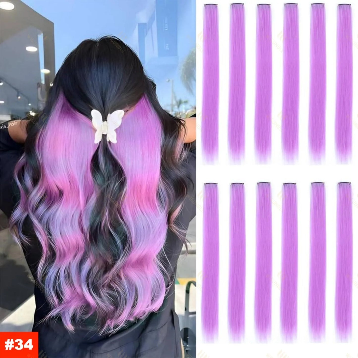 18 Color ClipIn Hair Extensions 22 Inch High Gloss Straight Wig For Women 💖