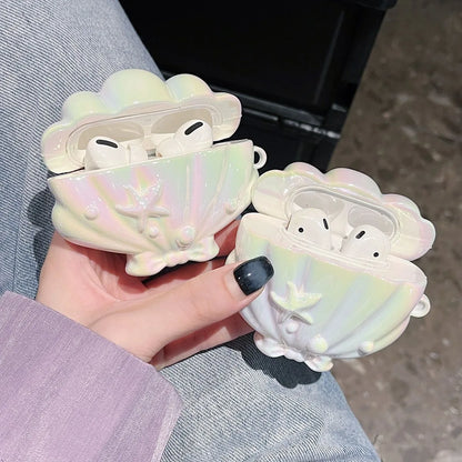 Kawaii Seashell AirPods Pro Case 🌊✨ - Cute Pearl Pendant Silicone Cover for AirPods 1, 2 & 3 🎧💕