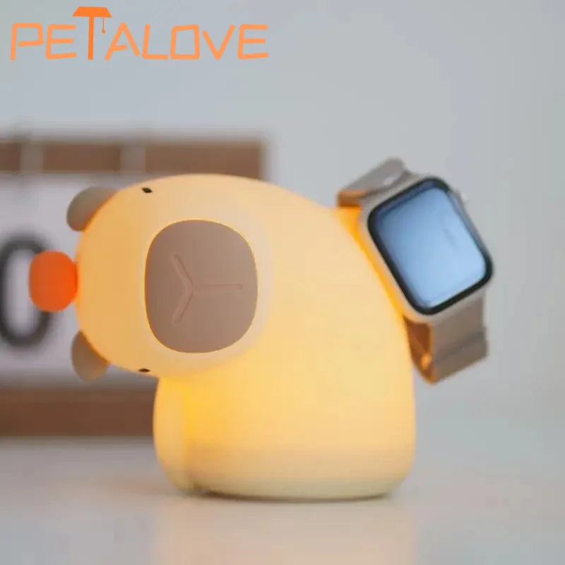 Adorable Capybara Night Light 🌟 | Kawaii Silicone Bedside Lamp 🐾 | USB Rechargeable Animal Glow for Kids' Rooms 🌙✨