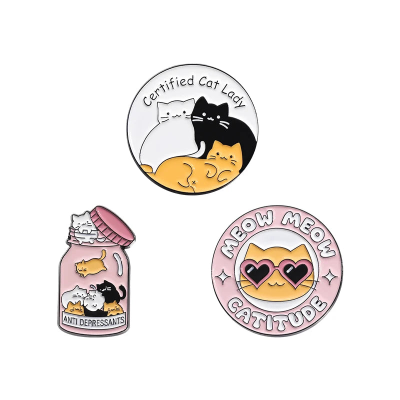 Kawaii Animal Brooch Set 🐾✨ Adorable Enamel Pins - Cute Cat & Capybara Metal Accessories for Fashion & Gifts! 🎁🌈