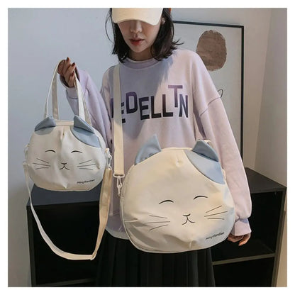 🐾 Purr-fectly Stylish Cat Print Nylon Messenger Bag 🐱✨ - Fun & Functional Crossbody for Trendy Students! 🎒💕 - Pixie Quill