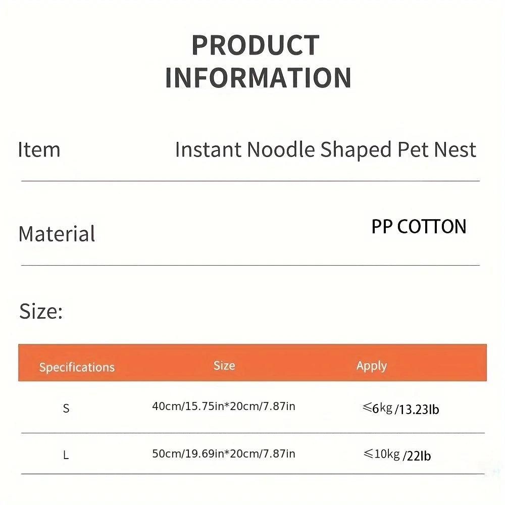 🐾 Cozy Noodle Cup Pet Bed 🐶🐱 Super Large Warm Nest for Furry Friends! 🍜✨