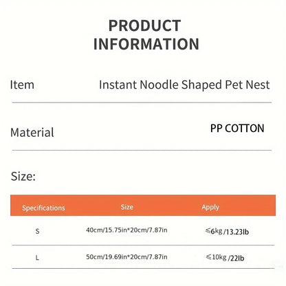 🐾 Cozy Noodle Cup Pet Bed 🐶🐱 Super Large Warm Nest for Furry Friends! 🍜✨