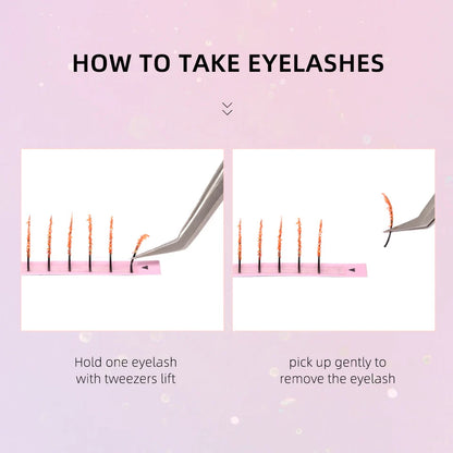 ✨ Kawaii Glittery Colorful Lash Extensions 🎉 - Shiny Volume for Party Glam! 💖