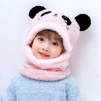 Kawaii Cozy Cartoon Scarf & Hat Set for Kids 🧢❄️ | Adorable Double Layer Wool Warmth for Boys & Girls 🌈💖