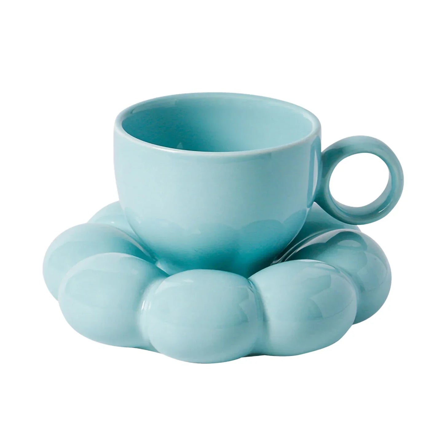 Kawaii Cloud Mug & Plate Set ☁️☕ | Adorable Ceramic Gift Box for Cozy Sips 🌈✨