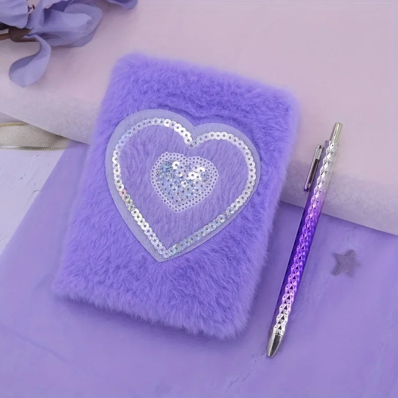 2 Pcs Tie-Dye Heart Plush Notebook Set Planner Diary Gift 🎀✨