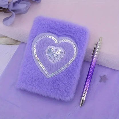 2 Pcs Tie-Dye Heart Plush Notebook Set Planner Diary Gift 🎀✨