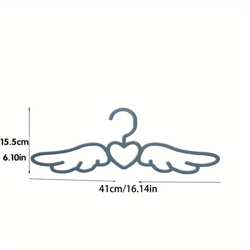 Kawaii Angel Wings Hangers 🌈✨ - Adorable Heart-Shaped Wardrobe Organizers for Stylish Kids' Rooms 💖👗