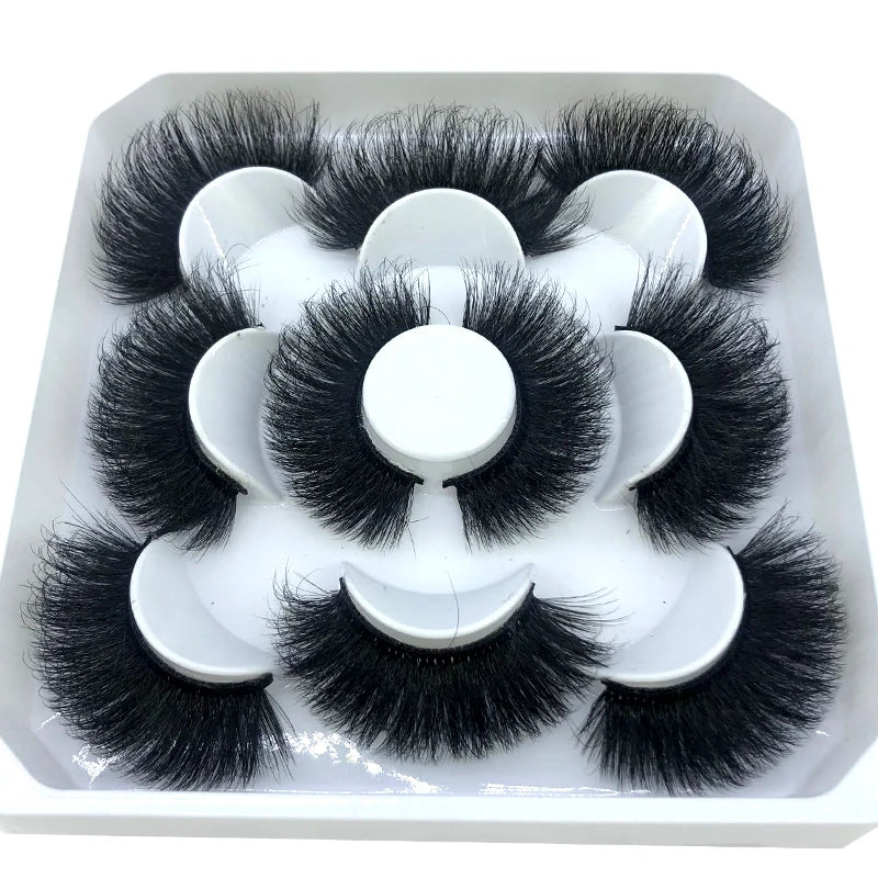New 5 Pairs 8-25mm Natural 3D False Eyelashes Kit Mink Lashes Full Strip Look Whimsical Cute Glam 🌸✨
