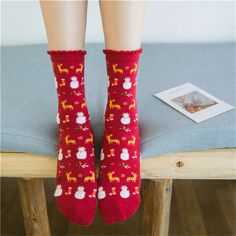 Cozy Winter Cartoon Socks For Women Cute Christmas Elk Deer Bear Gift 🧦🎄
